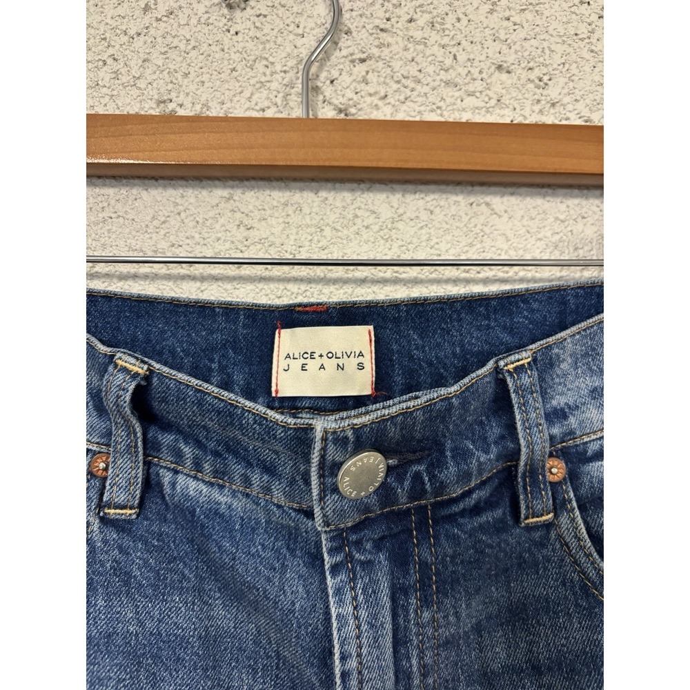 Alice + Olivia Chic Wide-Leg Jeans color Brooklyn Blue size 26 retail $330 - Picture 3 of 5